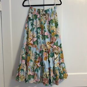 Cara Cara Poplin Floral Midi Skirt